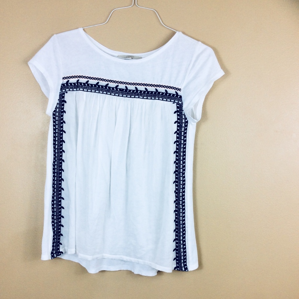 Loft White Embroidered top in women